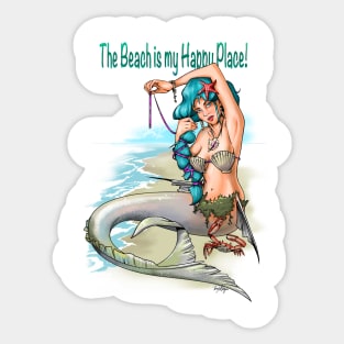 The beach is my happy place! Sticker